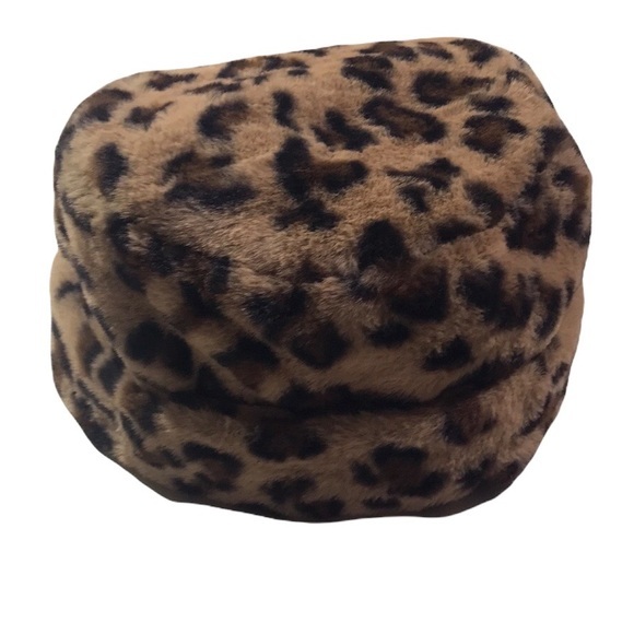 Nine West Accessories - Nine West Faux Fur Leopard Print Cuffed Winter Hat